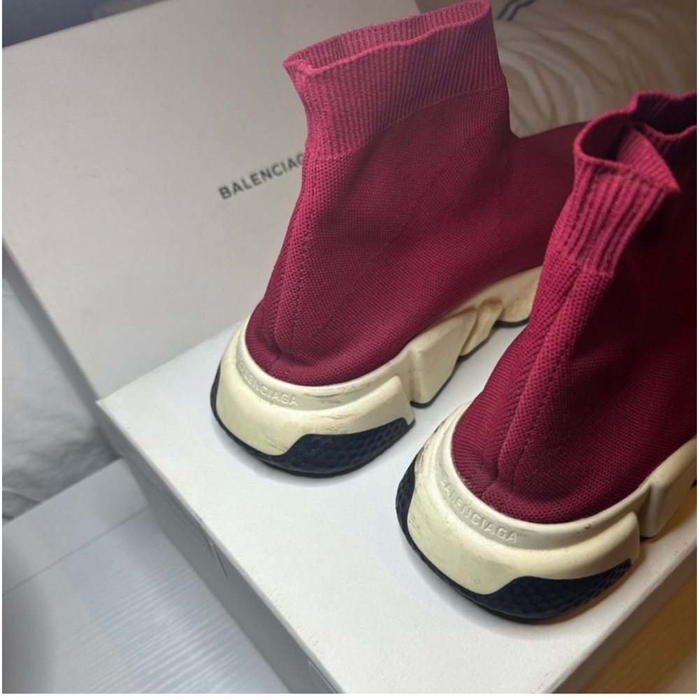 Balenciaga High Top Sock Sneaker Slip-on - Red - Women’s Size 41 EU/IT - Picture 2 of 11